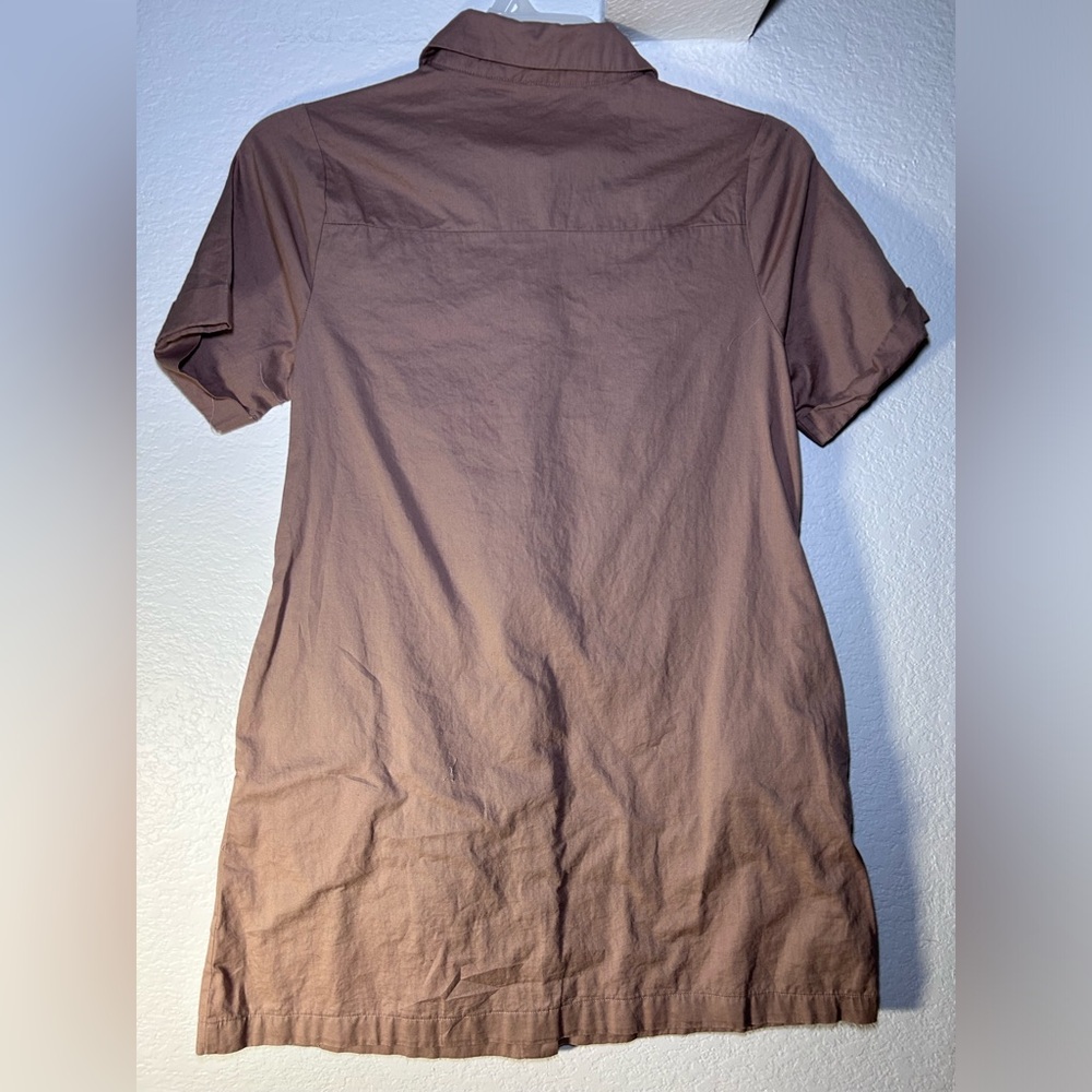 Zenana Womens Dress Button Up Linen Cotton S Sandy Brown Beachy Lagenlook A Line